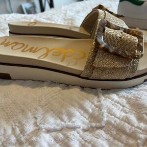 Women's Gold Slide Sandals